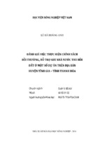 đánh giá việc thực hiện chính sách bồi thường, hỗ trợ khi nhà nước thu hồi đất ở một số dự án trên địa bàn huyện tĩnh gia – tỉnh thanh hóa