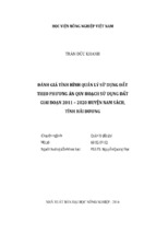đánh giá tình hình quản lý sử dụng đất theo phương án quy hoạch sử dụng đất giai đoạn 2011 – 2020 huyện nam sách, tỉnh hải dương