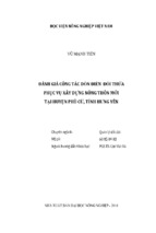 đánh giá công tác dồn điền đổi thửa phục vụ xây dựng nông thôn mới tại huyện phù cừ, tỉnh hưng yên