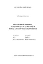 đánh giá công tác bồi thường, hỗ trợ và tái định cư tại một số dự án trên địa bàn huyện thanh liêm, tỉnh hà nam