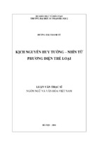 Kịch nguyễn huy tưởng   nhìn từ phương diện thể loại
