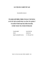 ứng dụng hệ thống thông tin địa lý xây dựng cơ sở dữ liệu giá đất phục vụ công tác quản lý tài chính về đất đai thị trấn văn điển, huyện thanh trì, thành phố hà nội