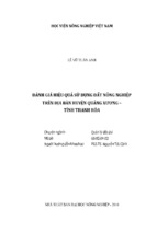 đánh giá hiệu quả sử dụng đất nông nghiệp trên địa bàn huyện quảng xương – tỉnh thanh hóa
