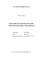 đánh giá hiệu quả sử dụng đất nông nghiệp trên địa bàn quận hà đông   thành phố hà nội