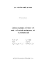 đánh giá hoạt động của trung tâm phát triển quỹ đất huyện thanh trì   thành phố hà nội