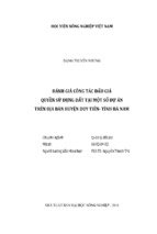 đánh giá công tác đấu giá quyền sử dụng đất tại một số dự án trên địa bàn huyện duy tiên  tỉnh hà nam