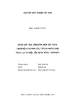 đánh giá tình hình dồn điền đổi thửa tại huyện thường tín, thành phố hà nội phục vụ cho việc xây dựng nông thôn mới