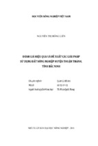 đánh giá hiệu quả và đề xuất các giải pháp sử dụng đất nông nghiệp huyện thuận thành, tỉnh bắc ninh