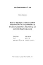 đánh giá thực trạng và đề xuất giải pháp tăng cường công tác giải quyết khiếu nại, tố cáo và tranh chấp về đất đai trên địa bàn huyện yên dũng, tỉnh bắc giang
