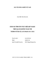 đánh giá tình hình thực hiện quy hoạch trên địa bàn huyện thanh trì thành phố hà nội, giai đoạn 2011 2020