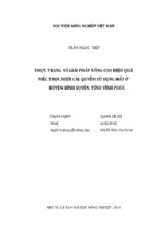 Thực trạng và giải pháp nâng cao hiệu quả việc thực hiện các quyền sử dụng đất ở huyện bình xuyên, tỉnh vĩnh phúc
