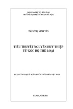 Tiểu thuyết nguyễn huy thiệp từ góc độ thể loại (