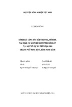 đánh giá công tác bồi thường, hỗ trợ, tái định cư khi nhà nước thu hồi đất tại một số dự án trên địa bàn thành phố ninh bình, tỉnh ninh bình