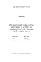 đánh giá công tác bồi thường và hỗ trợ khi thu hồi đất dự án trường học và dự án hạ tầng kỹ thuật trên địa bàn thị xã từ sơn, tỉnh bắc ninh