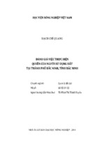 đánh giá việc thực hiện quyền của người sử dụng đất tại thành phố bắc ninh, tỉnh bắc ninh