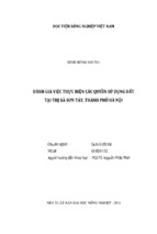 đánh giá việc thực hiện các quyền sử dụng đất tại thị xã sơn tây, thành phố hà nội