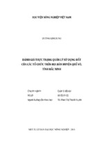 đánh giá thực trạng quản lý sử dụng đất của các tổ chức trên địa bàn huyện quế võ, tỉnh bắc ninh