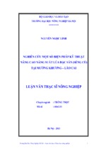 Nghiên cứu một số biện pháp kỹ thuật nâng cao năng suất lúa ðặc sản (séng cù) tại mường khương – lào cai