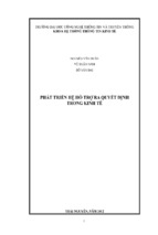 Phát triển hệ hỗ trợ ra quyết định trong kinh tế