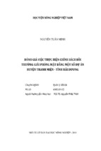 đánh giá việc thực hiện chính sách bồi thường giải phóng mặt bằng một số dự án huyện thanh miện   tỉnh hải dương