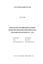 đánh giá việc thực hiện quyền của người sử dụng đất trên địa bàn thành phố hạ long, tỉnh quảng ninh giai đoạn 2011   2015