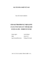 đánh giá tình hình thực hiện quyền của người sử dụng đất trên địa bàn huyện gia lâm – thành phố hà nội