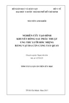  Nghiên cứu tạo hình khuyết hổng sau phẫu thuật ung thư lưỡi hốc miệng bằng vạt da cân cẳng tay quay