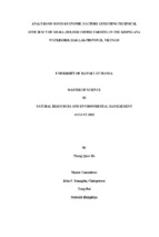 Analysis of socio economic factors affecting technical efficiency of small holder coffee farming in the krong ana watershed, dak lak province, vietnam