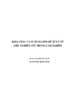 Khai thác và sử dụng spss để xử lý số liệu nghiên cứu trong lâm nghiệp