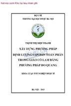 Xây dựng phương pháp định lượng saponin toàn phần trong giảo cổ lam bằng phương pháp đo quang