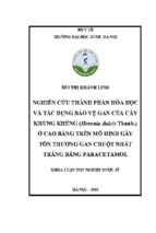Nghiên cứu thành phần hóa học và tác dụng bảo vệ gan của cây Khúng khéng (Hovenia dulcis Thumb.) ở Cao Bằng trên mô hình gây tổn thương gan chuột nhắt trắng bằng paracetamol