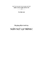 Bài giảng ngôn ngữ lập trình c