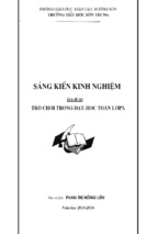 Sáng kiến kinh nghiệm trò chơi trong dạy học toán lớp 3