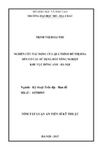 NGHIÊN CỨU TÁC ĐỘNG CỦA QUÁ TRÌNH ĐÔ THỊ HÓA ĐẾN CƠ CẤU SỬ DỤNG ĐẤT NÔNG NGHIỆP KHU VỰC ĐÔNG ANH - HÀ NỘI