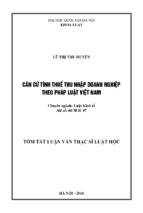 CĂN CỨ TÍNH THUẾ THU NHẬP DOANH NGHIỆP THEO PHÁP LUẬT VIỆT NAM