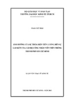 ảnh hưởng của sự thỏa mãn tiền lương đến sự gắn kết của cán bộ công nhân viên viễn thông thành phố hồ chí minh