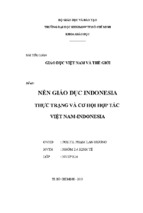 NỀN GIÁO DỤC INDONESIA THỰC TRẠNG VÀ CƠ HỘI HỢP TÁC  VIỆT NAM-INDONESIA