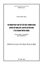 Thi hành pháp luật về cấp giấy chứng nhận quyền sử dụng đất, quyền sở hữu nhà ở tại thành phố đà nẵng