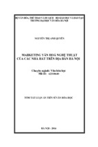 MARKETING VĂN HOÁ NGHỆ THUẬT CỦA CÁC NHÀ HÁT TRÊN ĐỊA BÀN HÀ NỘI 