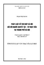 Pháp luật về trợ giúp xã hội đối với người khuyết tật   từ thực tiễn tại thành phố hà nội