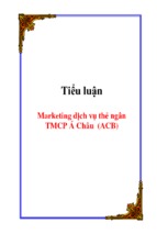 Marketing dịch vụ thẻ ngân TMCP Á Châu (ACB)