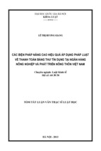 Các biện pháp nâng cao hiệu quả áp dụng pháp luật về thanh toán bằng thư tín dụng tại ngân hàng nông nghiệp và phát triển nông thôn việt nam