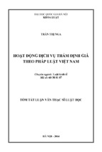 Hoạt động dịch vụ thẩm định giá theo pháp luật việt nam