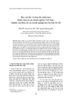 Rào cản đối với thực thi chiến lược thành công tại các doanh nghiệp Việt Nam - Nghiên cứu khảo sát các doanh nghiệp trên địa bàn Hà Nội 