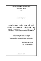 Thời gian phát dục và khả năng tiêu thụ vật mồi của bọ xít bắt mồi orius sauteri poppius