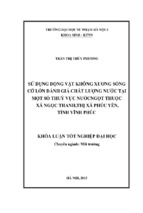 Sử dụng động vật không xương sống cỡ lớn đánh giá chất lượng nước tại một số thủy vực nước ngọt thuộc xã ngọc thanh