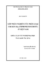 Góp phần nghiên cứu phân loại chi bán hạ (typhonium schott) ở việt nam