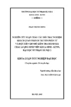 Nghiên cứu soạn thảo câu hỏi trắc nghiệm khách quan phần di truyền phân tử và đột biến gen để kiểm tra đánh giá chất lượng sinh viên