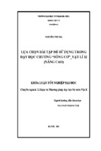 Lựa chọn bài tập để sử dụng trong học chương sóng cơ   vật lý 12 (nâng cao)