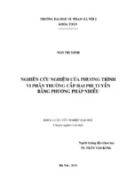 Nghiên cứu nghiệm của phương trình vi phân thường cấp hai phi tuyến bằng phương pháp nhiễu